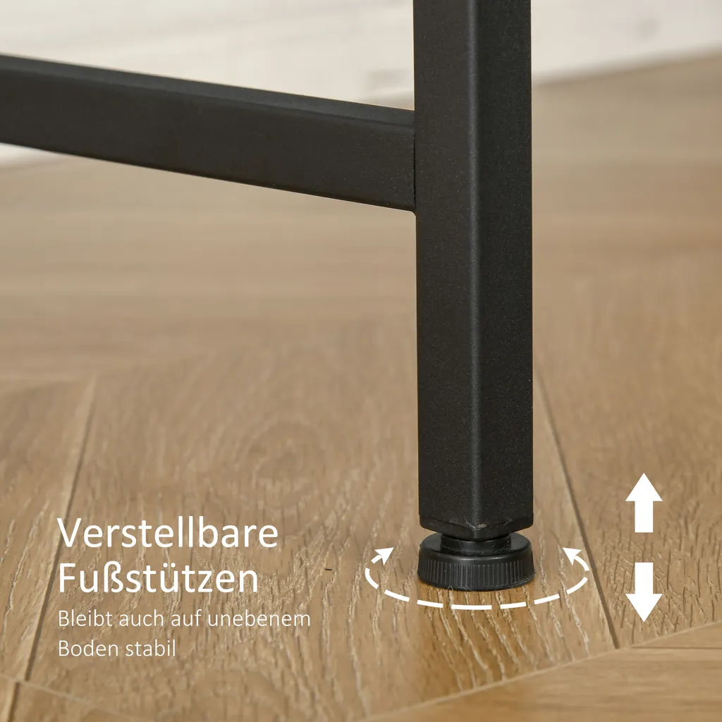 HOMCOM Computertisch Eckschreibtisch L-Form Arbeitstisch Platzsparender Gaming PC Workstation Für Home-Office Industriedesign Metall Rustikales Braun 165 X 110 X 95 Cm 8 HOMCOM Computertisch Eckschreibtisch L-Form Arbeitstisch Platzsparender Gaming PC Workstation Für Home-Office Industriedesign Metall Rustikales Braun 165 X 110 X 95 Cm – Bild 6