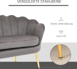HOMCOM 2-Sitzer Stoffsofa Zweisitzer Loungesofa Mit Weichen Und Großzügigen Kissen Polstersofa Sitzmöbel Polstermöbel Designsofa Elegant Samt Polyester Grau 130 X 63 X 73 Cm 13 HOMCOM 2-Sitzer Stoffsofa Zweisitzer Loungesofa Mit Weichen Und Großzügigen Kissen Polstersofa Sitzmöbel Polstermöbel Designsofa Elegant Samt Polyester Grau 130 X 63 X 73 Cm -Homcom cc18b1009fb0b9a16c304140cf369cd3