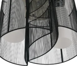 HOMCOM Deckenlampe Vintage Deckenleuchte 2 Flammig Deckenlicht Lampe 2 X E27-Fassung Schwarz Ø47,5 X 33H Cm (Ohne Glühbirnen) -Homcom cf3583773bd11a5eefffe8d964f3fb49