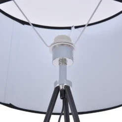 HOMCOM Stehlampe Tripod Schlafzimmer Standleuchte Stehleuchte 40 W Skandinavisch Stoff + Metall Schwarz ∅48 X 156 Cm -Homcom cf8e9b326ca19ea5fc14e1b8e25dd80b