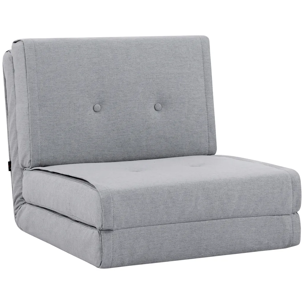 HOMCOM Bodensofa Klappbar Schlafsessel Bodenstuhl 5-stuhfig Verstellbar Klappsessel Schlafsofa Sofabett Einzelsofa Hellgrau 61 X 73 X 58 Cm 4 HOMCOM Bodensofa Klappbar Schlafsessel Bodenstuhl 5-stuhfig Verstellbar Klappsessel Schlafsofa Sofabett Einzelsofa Hellgrau 61 X 73 X 58 Cm – Bild 2