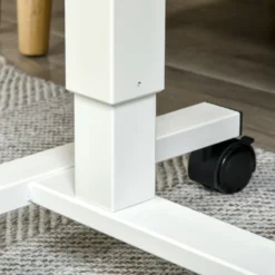 HOMCOM Höhenverstellbar Steh-Sitz Schreibtisch Laptoptisch Stehpult Beistelltisch Mit Rollen C-förmig Platzsparend Für Arbeitszimmer Wohnzimmer Natur+Weiß Belastbar Bis 70 Kg 65 X 48 X 70-110 Cm -Homcom d06db6e13d0ff7608b5eb2a729f26e59