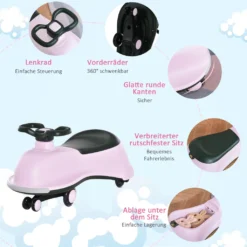 HOMCOM Rutscherauto Bobbycars Rutscher Kinderfahrzeug 5 PolyurethanBlitzräder Kinderauto Mit Aufbewahrungsbox Für Kinder Von 18 Bis 48 Monaten Rosa+Schwarz 77x34x35 Cm 13 HOMCOM Rutscherauto Bobbycars Rutscher Kinderfahrzeug 5 PolyurethanBlitzräder Kinderauto Mit Aufbewahrungsbox Für Kinder Von 18 Bis 48 Monaten Rosa+Schwarz 77x34x35 Cm -Homcom d0acd27f083ab71df1c61e0a87b945c5