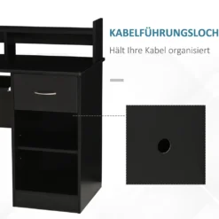 HOMCOM Computertisch Bürotisch Gamingtisch PC-Tisch Mit Schublade E1 Spanplatte Schwarz 104 X 48 X 95,5 Cm -Homcom d0e6cf758a4fc8dce80011320eb15e58