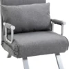 HOMCOM Schlafsofa Mit Armlehne 3-in-1 Schlafsessel Gästebett Klappmatratze Klappbett Chaiselongue Multifunktion Leinenartiges Polyester Grau 65 X 69 X 80 Cm -Homcom d18f73020c987cf38e0675edc60ae825