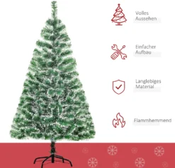 HOMCOM Künstlicher Weihnachtsbaum 1,5 M Christbaum Tannenbaum 416 Äste Metallfuß PET Grün -Homcom d1d4746331191347c9269b58f2c51f02