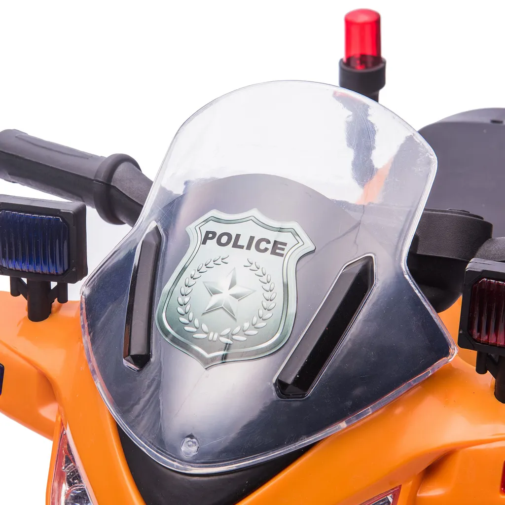 HOMCOM Kinder Polizei Elektromotorrad Polizeimotorrad Elektroauto Kinderwagen Für 18 Bis 36 Monaten Mit 2 Scheinwerfer Polizeilichter Elektroquad Orange+Schwarz 69 X 39 X 43 Cm 11 HOMCOM Kinder Polizei Elektromotorrad Polizeimotorrad Elektroauto Kinderwagen Für 18 Bis 36 Monaten Mit 2 Scheinwerfer Polizeilichter Elektroquad Orange+Schwarz 69 X 39 X 43 Cm – Bild 9