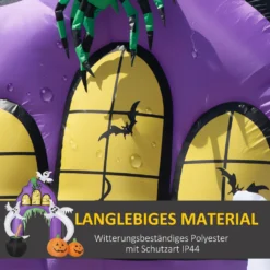 HOMCOM 280 Cm Halloween Deko Aufblasbarer Halloween-Torbogen Mit Kürbis Und Geist Bogen Deko Mit Eingebauten LEDs Gartendekoration Feiertagsdekorationen -Homcom d279c4f7eec14877ef8774b54a7b9e9c
