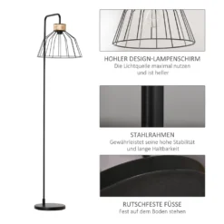 HOMCOM Stehlampe Standleuchte Retrodesign Vintage Standleuchte Sockel E27 Für Schlafzimmer Esszimmer 40W Retro Stehleuchte Metall Ratten Schwarz 44 X 34 X 154cm 15 HOMCOM Stehlampe Standleuchte Retrodesign Vintage Standleuchte Sockel E27 Für Schlafzimmer Esszimmer 40W Retro Stehleuchte Metall Ratten Schwarz 44 X 34 X 154cm -Homcom d43937c97fd8dac708b50d296f9a29e3