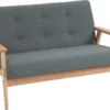 HOMCOM Doppelsofa Polsterung Loveseat Kompaktes Design Zweisitzer Stoffsofa 2 Sitzer Sofa Leinen Gummiholz Grau 115 X 66,5 X 73 Cm -Homcom d66000111e1482f86a6a42e1b1cd1c48