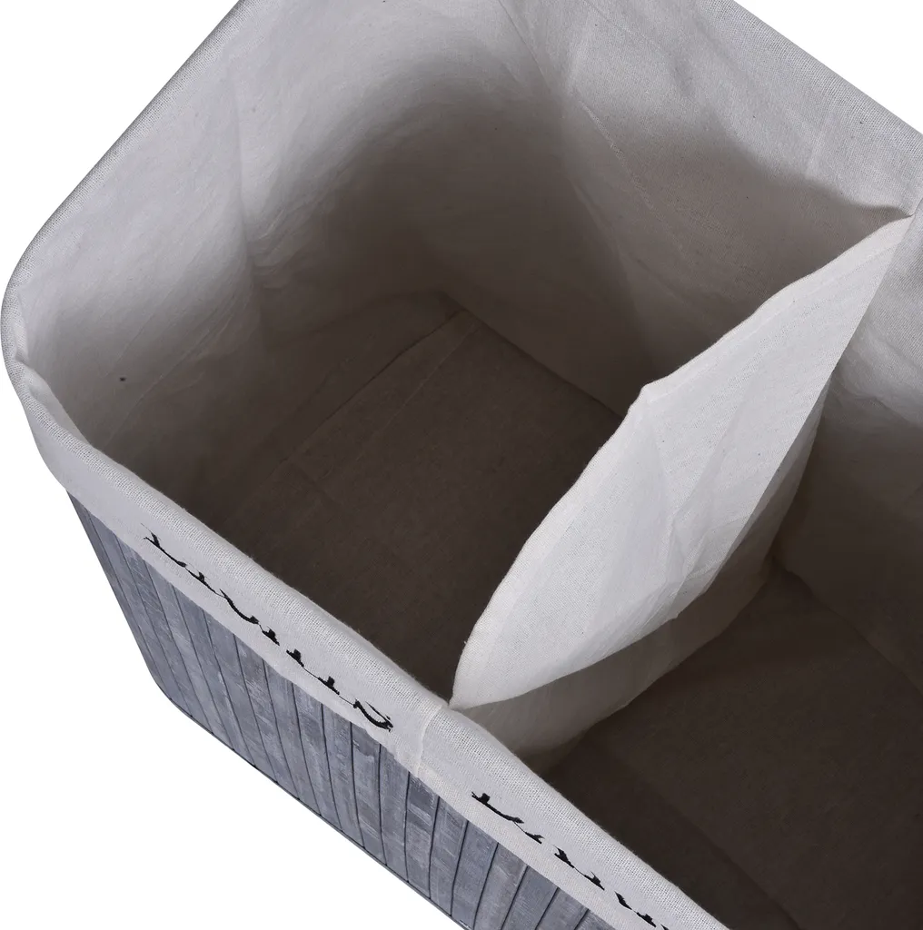 HOMCOM Wäschekorb Wäschebox Wäschesammler Mit Deckel Segeltuchsack Waschbarem Wäschesack Mit Griffen Segeltuch + Bambus Grau100L 52 X 32 X 63 Cm 12 HOMCOM Wäschekorb Wäschebox Wäschesammler Mit Deckel Segeltuchsack Waschbarem Wäschesack Mit Griffen Segeltuch + Bambus Grau100L 52 X 32 X 63 Cm – Bild 10
