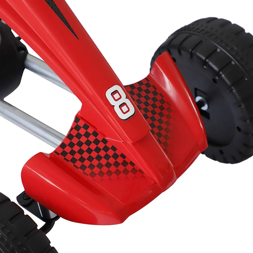 HOMCOM Go-Kart Für Kinder Tretfahrzeug Tretauto Kinderfahrzeug Mit Pedalen 4 Räder Metall + Kunststoff Rot Etwa 3 Jahre 9 HOMCOM Go-Kart Für Kinder Tretfahrzeug Tretauto Kinderfahrzeug Mit Pedalen 4 Räder Metall + Kunststoff Rot Etwa 3 Jahre – Bild 7