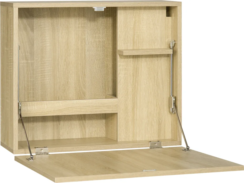 HOMCOM Wandtisch Wandklapptisch Schreibtisch Mit Stauraum Klappbarer Laptoptisch Computertisch Bürotisch Esstisch Modernes Design Spanplatte Naturholz 60 X 21,5 X 50 Cm 3 HOMCOM Wandtisch Wandklapptisch Schreibtisch Mit Stauraum Klappbarer Laptoptisch Computertisch Bürotisch Esstisch Modernes Design Spanplatte Naturholz 60 X 21,5 X 50 Cm