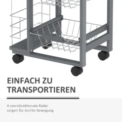 HOMCOM Küchenwagen Auf Rädern, Rollwagen Mit 2 Regalen, Servierwagen, Bastelwagen Mit Arbeitsplatte Und Gewürzregal, Rollregal Für Küche, Esszimmer, Kiefernholz, Grau, 47 X 37 X 83 Cm 23 HOMCOM Küchenwagen Auf Rädern, Rollwagen Mit 2 Regalen, Servierwagen, Bastelwagen Mit Arbeitsplatte Und Gewürzregal, Rollregal Für Küche, Esszimmer, Kiefernholz, Grau, 47 X 37 X 83 Cm -Homcom d783bc5b7c1939ef94e37a43dbefec9b