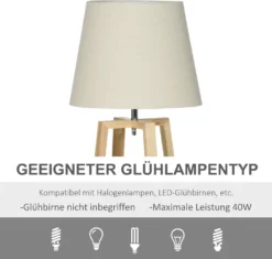 HOMCOM Stehlampe Mit 1 Tischlampe 2er-Set Nachttischlampe 149 Cm/68 Cm Höhe Stehleuchte Für Wohnzimmer Schlafzimmer Skandi-Design Weiß+Natur -Homcom d88171b909754f49100927ad8c9bc395