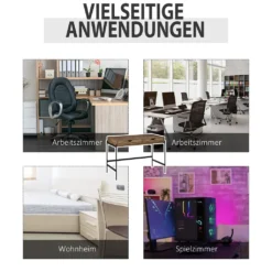 HOMCOM Computertisch Industriestil Schreibtisch Bürotisch Mit Schubladen Home-Office Tisch MDF Metall Braun+Schwarz 110 X 55 X 75 Cm -Homcom d8c3925a0adcfcfadebfb539b70a394d