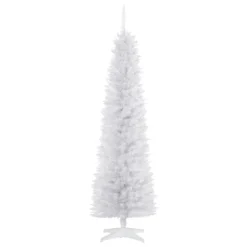 HOMCOM Weihnachtsbaum Tannenbaum Mit Kunststoffständer 390 Spitzen Weiß Ø55 X 180 Cm