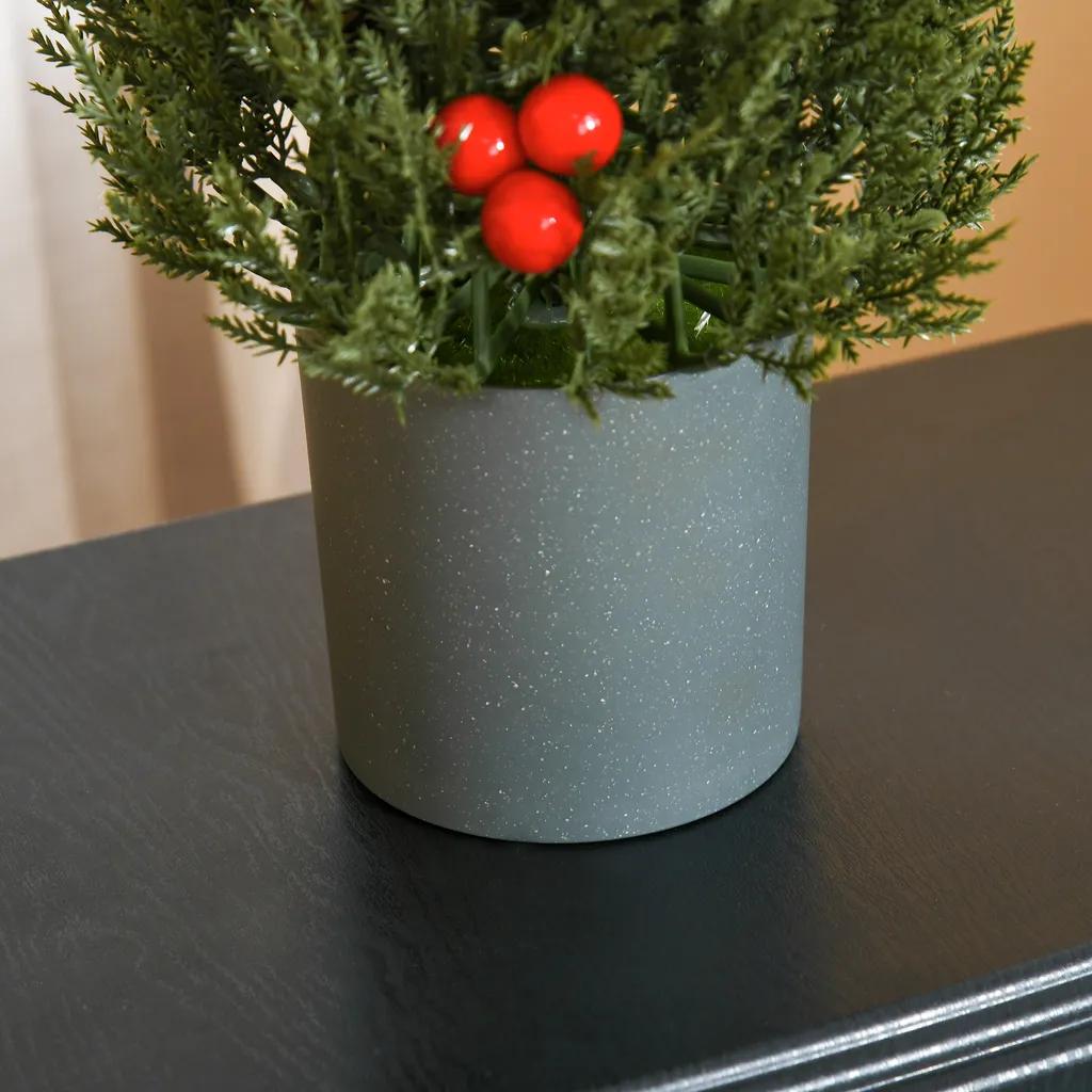 HOMCOM Weihnachtsbaum 50 Cm Christbaum Zypressen-Weihnachtsbaum Mit 7 Roten Beeren Und 6 Tannenzapfen Kunsttanne 170 Zweige Für Tisch Und Schreibtisch PVC PE Grün Ø27 X 47 Cm 8 HOMCOM Weihnachtsbaum 50 Cm Christbaum Zypressen-Weihnachtsbaum Mit 7 Roten Beeren Und 6 Tannenzapfen Kunsttanne 170 Zweige Für Tisch Und Schreibtisch PVC PE Grün Ø27 X 47 Cm – Bild 6