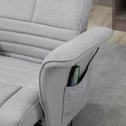 HOMCOM Massagesessel Mit Fußhocker, Relaxsessel Mit Liegefunktion, Elektrischer Fernsehsessel Mit Fernbedienung, Liegesessel Mit Leinenoptik, Stahl, Hellgrau 18 HOMCOM Massagesessel Mit Fußhocker, Relaxsessel Mit Liegefunktion, Elektrischer Fernsehsessel Mit Fernbedienung, Liegesessel Mit Leinenoptik, Stahl, Hellgrau -Homcom dadc6ed6a3b707bfdae343dddec35137