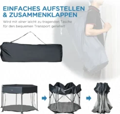 HOMCOM Baby Laufgitter 6 Eckig Zusammenklappbarer Laufstall Absperrgitter Krabbelgitter Reisebett Spielgitter Aktivitätszentrum Für Kinder Schutzgitter Mit Tragetasche Dunkelgrau 134 X 134 X 83 Cm 15 HOMCOM Baby Laufgitter 6 Eckig Zusammenklappbarer Laufstall Absperrgitter Krabbelgitter Reisebett Spielgitter Aktivitätszentrum Für Kinder Schutzgitter Mit Tragetasche Dunkelgrau 134 X 134 X 83 Cm -Homcom dbc0ed42a065c913ba2a5725ae1a683e