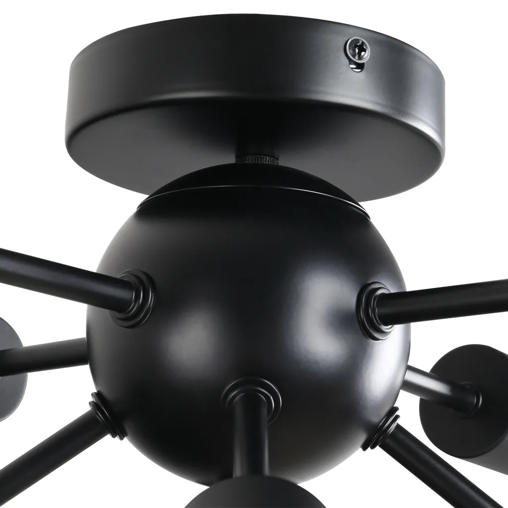 HOMCOM Deckleuchte Deckenlampe Wandlampe Glas Bürolampe LED Deckenbeleuchtung Für Bad Küche Balkon Korridor 40W, Schwarz, Stahl, 36x36x21 Cm 9 HOMCOM Deckleuchte Deckenlampe Wandlampe Glas Bürolampe LED Deckenbeleuchtung Für Bad Küche Balkon Korridor 40W, Schwarz, Stahl, 36x36x21 Cm – Bild 7