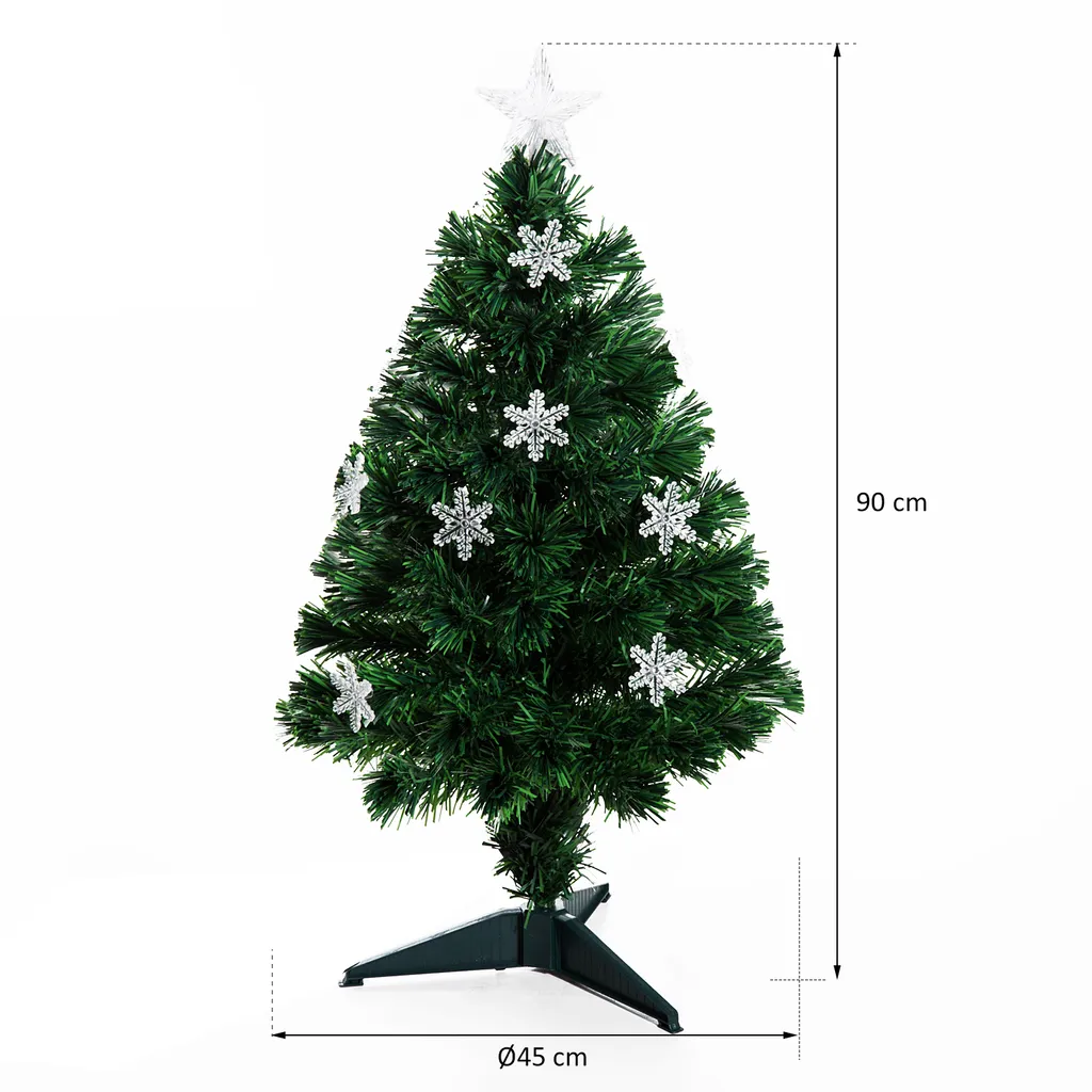 HOMCOM Weihnachtsbaum Christbaum Tannenbaum 12 LED-Lichter 90 Spitzen PVC Grün ∅45 X 90 Cm 7 HOMCOM Weihnachtsbaum Christbaum Tannenbaum 12 LED-Lichter 90 Spitzen PVC Grün ∅45 X 90 Cm – Bild 5