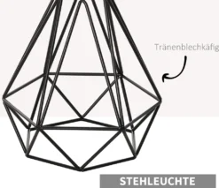 HOMCOM Stehlampe Industriestil Standleuchte Stehleuchte Sockel E27 Für Schlafzimmer Esszimmer Stahl Marmor Schwarz Ø25 X 152H Cm -Homcom df871439959a02562a6dc22b883c8385