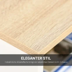 HOMCOM Schreibtisch Bücherregal Computertisch Bürotisch Mit Regale Arbeitstisch PC Laptop Tisch Großer Stauraum Spanplatte Metall Eiche+Weiß 115x 55x75 Cm -Homcom e1d5d99c0ffc4d5530c191c27c259f8e