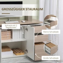 HOMCOM Eckschreibtisch, 360° Drehbarer Arbeitstisch, L-förmiger Schreibtisch Mit Schrank Und Schubladen, Computertisch, Platzsparender Bürotisch, Weiß+Eiche, 118 X 97 X 75 Cm 16 HOMCOM Eckschreibtisch, 360° Drehbarer Arbeitstisch, L-förmiger Schreibtisch Mit Schrank Und Schubladen, Computertisch, Platzsparender Bürotisch, Weiß+Eiche, 118 X 97 X 75 Cm -Homcom e2708ff6417849dc0f7c95d3b0c667cc