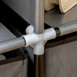 HOMCOM Stoffschrank, Kleiderschrank Mit Kleiderstangen Und Schubladen, Faltschrank Mit Reißverschluss, Faltbare Garderobe Für Schlafzimmer, Vliesstoff, Dunkelgrau, 125 X 43 X 162,5 Cm -Homcom e409d0aedc502b68245ac2189a920bd4