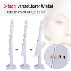 HOMCOM LED Schmuckschrank Mit Spiegel Spiegelschrank Standspiegel Schmuckregal Spiegel Verstellbar Cremeweiß 136 Cm Hoch -Homcom e4cdd04df11b1a749bc70848273a969b