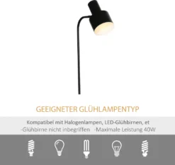 HOMCOM Modern Moderne Stehlampe Mit Ablagefläche Standleuchte Mit Verstellbarem Lampenschirm Für Wohnung Büro Stahl Schwarz 32,5 X 28 X 152 Cm -Homcom e55e25b89997b263799a3187d41dde25