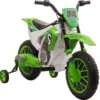 HOMCOM Kinder Elektro-Motorrad Kindermotorrad 12V Kinderfahrzeug Elektrofahrzeug Mit 2 Abnehmbaren Stützrädern Für Kinder Ab 3 Jahre PP Metall Grün+Weiß 106,5 X 51,5 X 68 Cm -Homcom e58fd1e4a1adee22f1dffd96f19a0cd6