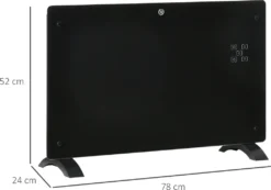 HOMCOM Heizlüfter Elektroheizung 1000/2000W Konvektor-Heizung Freistehend/ Wandmontage Mit Timer Leise Heizung Mit Fernbedienung Und LED-Display Kippschutz Für Raum 25 M² Schwarz 78 X 24 X 52cm -Homcom e6e61e06de6790295a8bf12b34212681