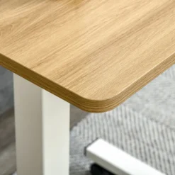 HOMCOM Höhenverstellbar Steh-Sitz Schreibtisch Laptoptisch Stehpult Beistelltisch Mit Rollen C-förmig Platzsparend Für Arbeitszimmer Wohnzimmer Natur+Weiß Belastbar Bis 70 Kg 65 X 48 X 70-110 Cm -Homcom e6f8da9d116326cbbe044b9f17dd15a3