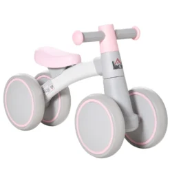 HOMCOM Kinder Laufrad Lauffahrrad Balance Bike 12-36 Monate Mit Verschleißfesten TPU-Rädern Erst Rutschrad Fahrzeug Geschenke Für Jungen/Mädchen Kleinkind Spielzeug PP TPR Rosa 60 X 24 X 37 Cm