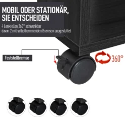 HOMCOM Mobiler Kleiderschrank Garderobe Schrank Mit Regal 4 Schwenkräder Für Wohnzimmer Schlafzimmer, Aluminiumlegierungen, 60 X 40 X 128 Cm, Schwarz -Homcom e98131eeafde90773ef43cfce83ac1ca