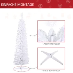HOMCOM Weihnachtsbaum Tannenbaum Mit Kunststoffständer 390 Spitzen Weiß Ø55 X 180 Cm -Homcom ebae0bd35d3cbee1a53094275a590648