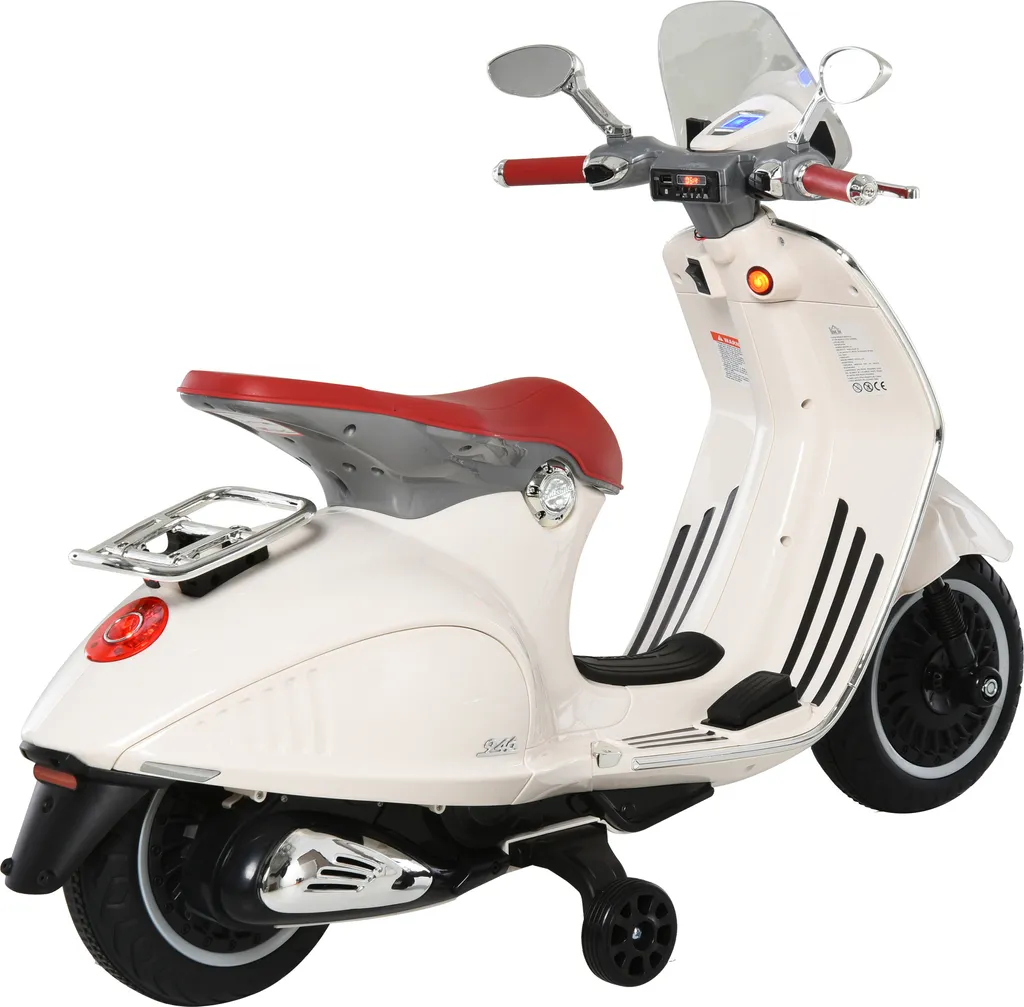 HOMCOM Elektrofahrzeug, Kinderfahrzeug, Kindermotorrad, Elektro-Motorrad Mit MP3-Musik Beleuchtung, 3-6 Jahre, PP, Weiß, 108 X 49 X 75 Cm 8 HOMCOM Elektrofahrzeug, Kinderfahrzeug, Kindermotorrad, Elektro-Motorrad Mit MP3-Musik Beleuchtung, 3-6 Jahre, PP, Weiß, 108 X 49 X 75 Cm – Bild 6