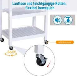 HOMCOM Servierwagen, Küchenwagen Mit Handtuchhalter, Küchentrolley, Beistellwagen Mit Schublade, Weiß, 64 X 39 X 84,5 Cm 13 HOMCOM Servierwagen, Küchenwagen Mit Handtuchhalter, Küchentrolley, Beistellwagen Mit Schublade, Weiß, 64 X 39 X 84,5 Cm -Homcom eeb272aa0b98914c7cdbfa03038a2ad7