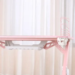 HOMCOM Gaming Tisch Schreibtisch Computertisch Arbeitstisch Möbel Für Büro Wohnzimmer Arbeitszimmer, Modernes Design, MDF Metall 110 X 59 X 75 Cm Rosa+Weiß -Homcom f38aa3b8c3dbdcbb84a9bb04a4e04575