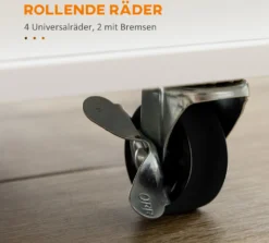 HOMCOM Küchenwagen, Rollwagen, Küchenschrank Mit Arbeitsplatte Aus Gummiholz, Trolley, Beistellwagen Auf Rollen, Servierwagen Mit Schublade, Werkzeugkasten Für Küche, Weiß, 89 X 48 X 89 Cm -Homcom f40d0e850e15f074f5644f4813c49de3