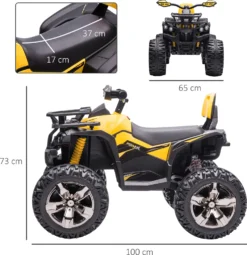 HOMCOM Elektro-Quad Kinder Elektro ATV Kinderwagen LED Frontlicht Mit MP3 USB 2 X 550 Motoren Kinderfahrzeug Kindermotorrad Elektro-Quad Für 37-60 Monate Alt Kinder Metall Gelb 100 X 65 X 73 Cm 15 HOMCOM Elektro-Quad Kinder Elektro ATV Kinderwagen LED Frontlicht Mit MP3 USB 2 X 550 Motoren Kinderfahrzeug Kindermotorrad Elektro-Quad Für 37-60 Monate Alt Kinder Metall Gelb 100 X 65 X 73 Cm -Homcom f4c31997b6e50e932cfa43aea98bc40e