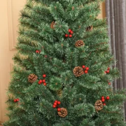 HOMCOM Künstlicher Weihnachtsbaum 1,8 M Christbaum Tannenbaum Mit Topf Und Deko PVC Metall Grün 90 X 90 X 180 Cm -Homcom f5a12a009d69d41f66c3765982059efb