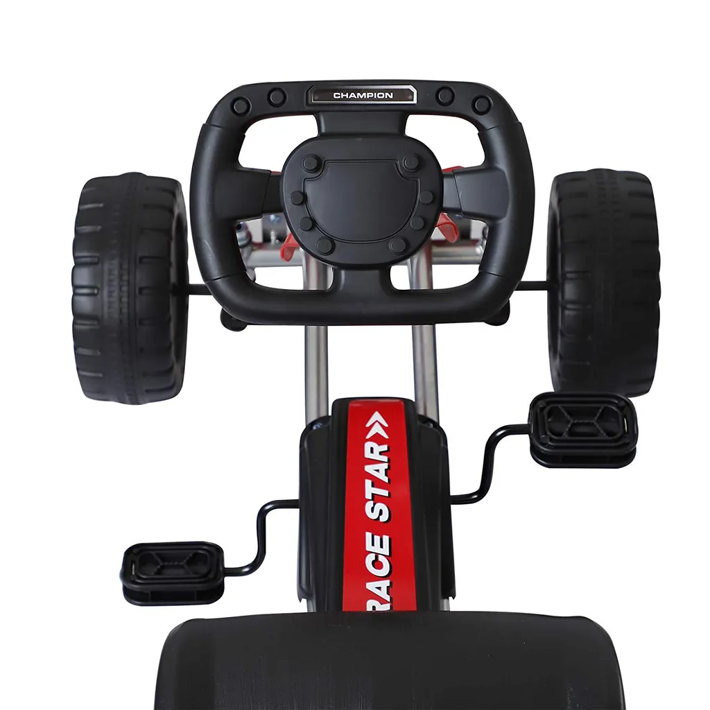 HOMCOM Go-Kart Für Kinder Tretfahrzeug Tretauto Kinderfahrzeug Mit Pedalen 4 Räder Metall + Kunststoff Rot Etwa 3 Jahre 6 HOMCOM Go-Kart Für Kinder Tretfahrzeug Tretauto Kinderfahrzeug Mit Pedalen 4 Räder Metall + Kunststoff Rot Etwa 3 Jahre – Bild 4