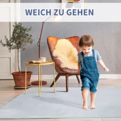 HOMCOM Flauschiger Teppich Kurzflor Anti-Rutsch Unterseite Für Wohnzimmer Schlafzimmer Modern Grau 160 X 230 Cm -Homcom f6ea42931c77441d3d1588a0ad06dec1