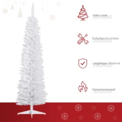 HOMCOM Weihnachtsbaum Tannenbaum Mit Kunststoffständer 390 Spitzen Weiß Ø55 X 180 Cm -Homcom f82acd2c598c8207fdad418cf4d3ec26