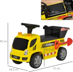 HOMCOM Sitzbagger Für Kinder Rutscherfahrzeug Mit Kippen Eimer Und Schaufel Fuß Rutscherauto Unter Sitz Lagerung Für Baby 18-36 Monaten Metall PP-Kunststoff Gelb 72 X 28,2 X 42 Cm -Homcom f9077deddc9d72cc11638f4e5006f1cb