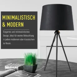 HOMCOM Tischleuchte Tischlampe E27-Fassung Nachttischlampe 40 W Metall Schwarz 30 X 30 X 60 Cm -Homcom f9222f0bf0fa84e85625da53673895a3