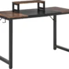 HOMCOM Computertisch Schreibtisch PC Tisch Bürotisch Industriestil Spanplatte Metall Rustikales Braun+Schwarz 120 X 60 X 73,5 Cm -Homcom f949e719b56ebfe51b505fce61b7ab6c